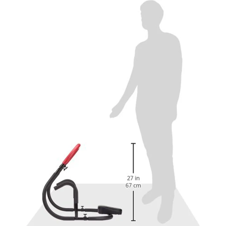 Hammer Bauchtrainer AB Roller, Trainingsgerät mit ergonomischem Nackenpolster, rutschfesten Handgriffen und zusammenklappbar (schwarz) – Bild 2