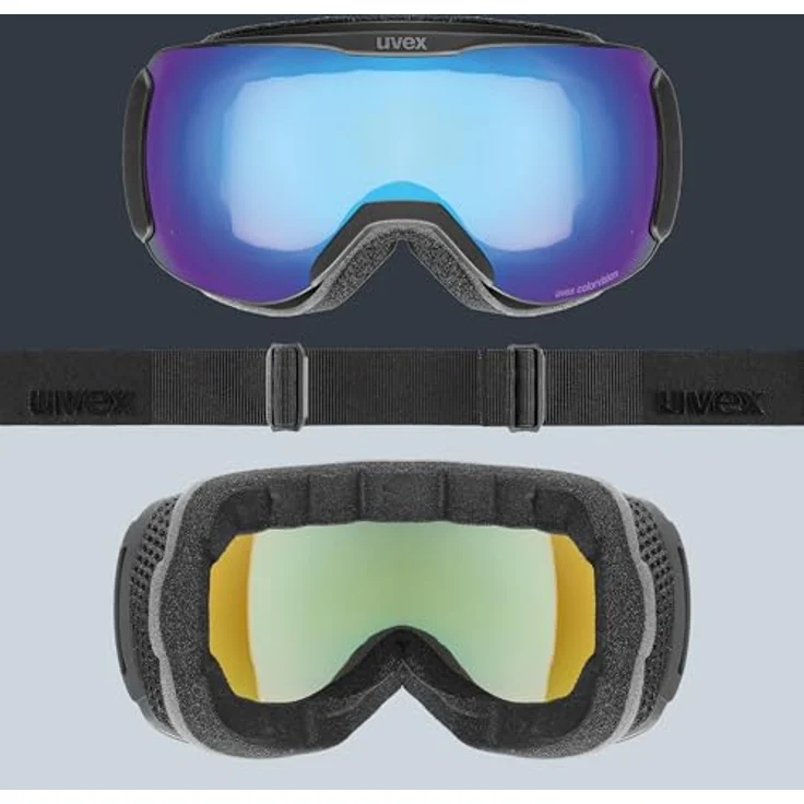 uvex downhill 2100 CV, Skibrille für Damen und Herren, kontraststeigernd, verzerrungs- & beschlagfrei, Farbe: black matt/blue-green, one size – Bild 4