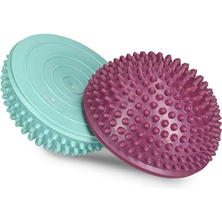 Navaris Balance-Igel Fitness Halbkugel mit Noppen - 2X Balance Igel Set - Sport Kissen für Balancetraining Koordinationstraining - versch. Farben – Bild 1