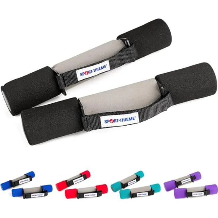 Sport-Thieme Gymnastikhantel Aerobic, 1,0 kg, Softgummi ummantelt, komfortabler Griff, Rot – Bild 1