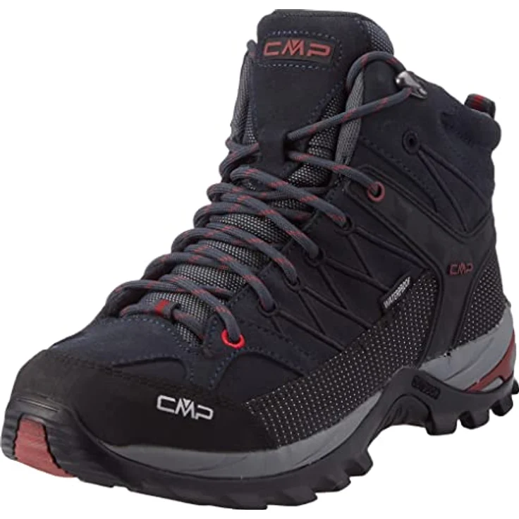 CMP Campagnolo Rigel Mid WP, Herren Wanderschuhe, knöchelhoch, wasserdicht, griffige Sohle, Veloursleder, Blau, Größe 46 – Bild 1