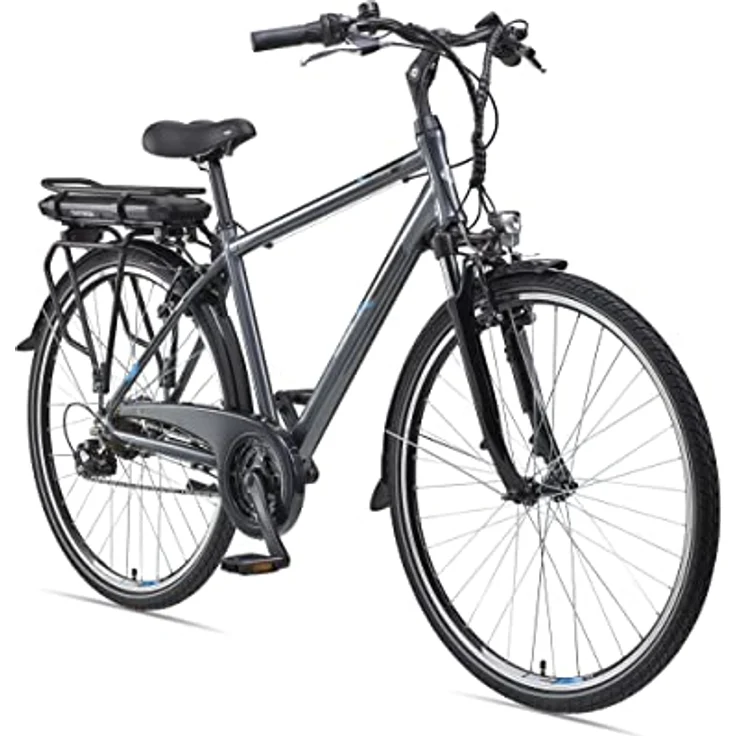 TELEFUNKEN E-Bike Herren Elektrofahrrad Alu 28 Zoll 21-Gang Shimano Kettenschaltung, 250W Motor, 10,4Ah Akku, XT481 Expedition, schwarz – Bild 1