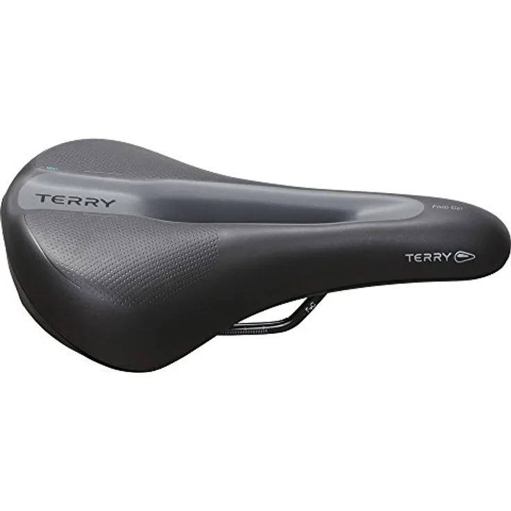 Terry Fisio, Fahrradsattel für Trekking und Reisen, mit Comfort Foam & Gel Polsterung, entlastendem Kanal, schwarz