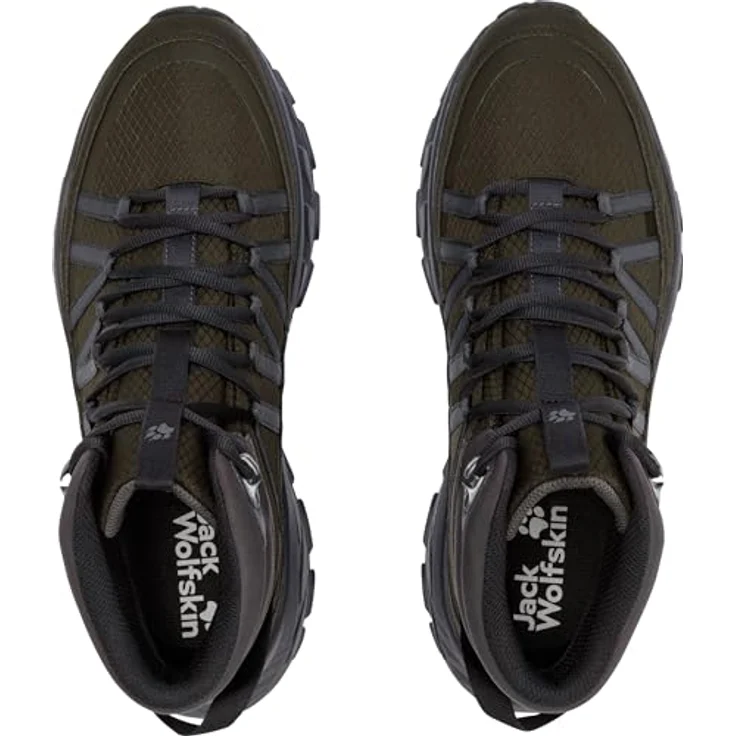 Jack Wolfskin Wild Hike Texapore Mid M, Herren Wanderschuhe mit wasserdichter TEXAPORE Membran und griffiger Gummiaußensohle, dunkelgrün, Größe 44 – Bild 8