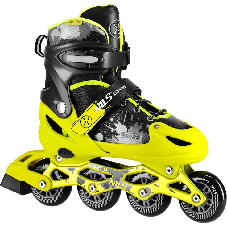 ROSFIX Na18137A Rocko Skates, gelb, Größe S (31-34), mit ABEC-7 Lagern und effektiver Bremse