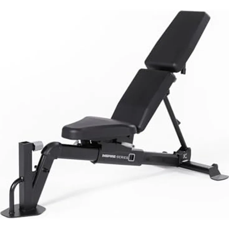 Inspire Fitness FID7 PRO Verstellbare Hantelbank, einzigartiges geteiltes Rückenpolster-Universalbank, handelsübliche Spritzguss-Pads, einachsige Anpassung, funktioniert mit Beinstrecker/Curl-Befestigung