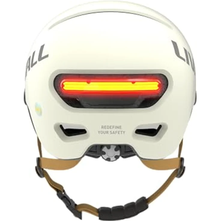 Livall L23, Fahrradhelm weiß 54-58 cm mit Schutzvisier und LED/SOS-Funktion – Bild 4