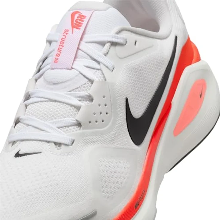 Nike Structure 26 Herren Laufschuh, stabile Dämpfung mit ReactX-Mittelsohle, Weiß, Größe 11.5 – Bild 8