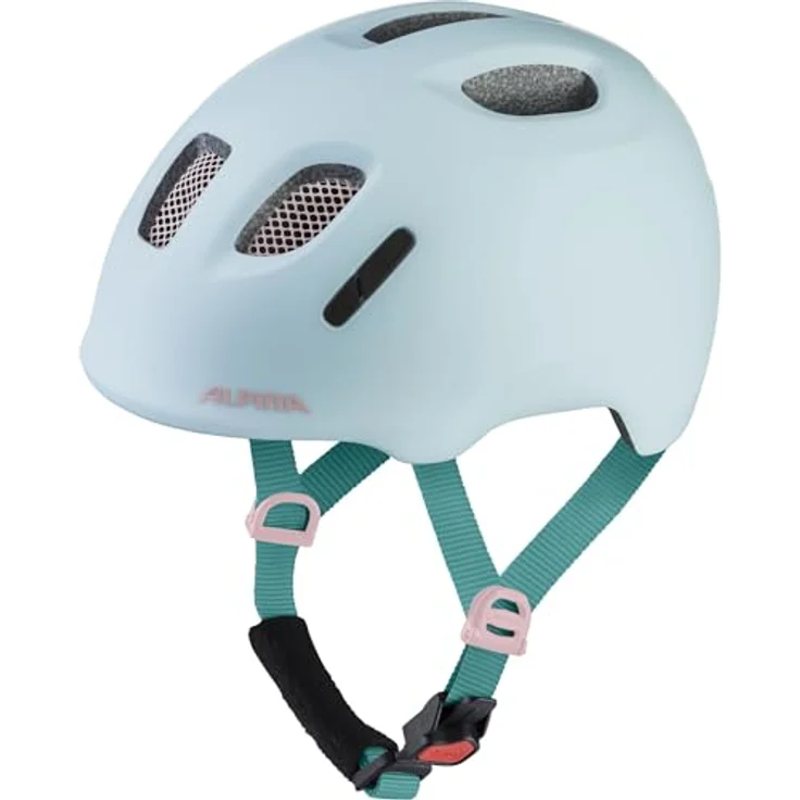 ALPINA Ximo 2 L.E. - Leichter, bruchfester Kinderfahrradhelm mit optionalem LED-Licht, Pastel Turquoise matt, 45-49, 360°-Fitsystem und integriertes Fliegengitter – Bild 1