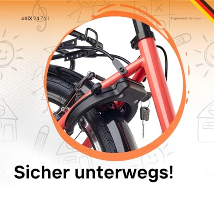 S’COOL Kinderfahrrad S'COOL chiX, 3 Gang Shimano Nabenschaltung, vollständig ausgestattet für den Straßenverkehr – Bild 5