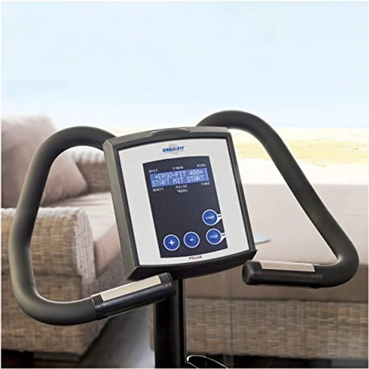 Ergo Fit Ergometer Cycle 407 Med, Fahrradergometer mit pulsgesteuerten Trainingsprogrammen, extra breitem Durchstieg, und 13,22 kg Schwungmasse – Bild 3