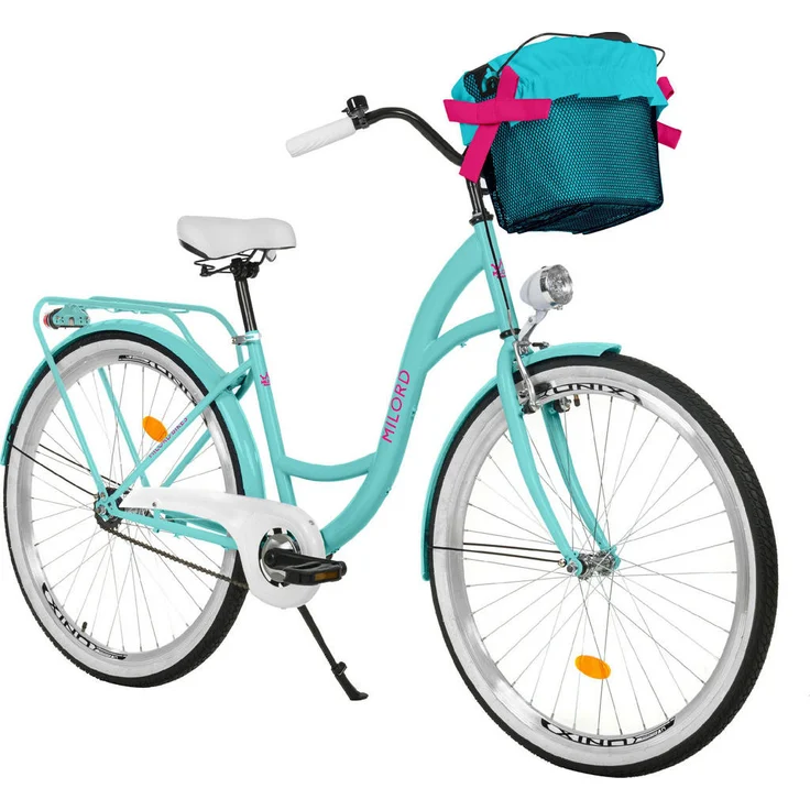 Milordbikes City-Fahrrad, Blau, 46 cm, Metall, leicht rollende 700C x 35 mm Reifen, inklusive Träger und Werkzeuge