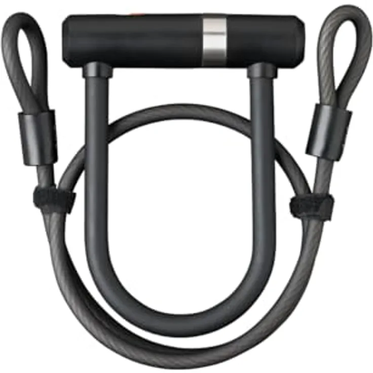 AXA Newton Mini Pro Bügelschloss mit Schlaufenkabel, 100 cm, Sicherheitsstufe 15, gehärteter Stahl