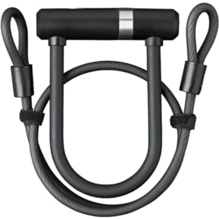 AXA Newton Mini Pro Bügelschloss mit Schlaufenkabel, 100 cm, Sicherheitsstufe 15, gehärteter Stahl – Bild 1