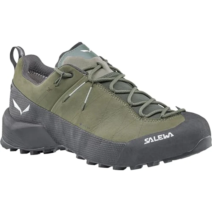 Salewa Wildfire Leather 2 GTX, Laufschuhe aus 1,6 mm Nubukleder, wasserdicht mit C.F.F. Fußbett und Climbing Lacing, schwarz – Bild 2