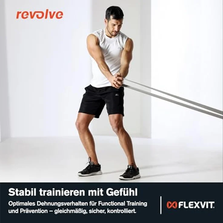 FLEXVIT Revolve Basic, Widerstandsband (Hellgrau) für Rotations- und Anti-Rotationsübungen, Hautfreundlich, Robust und Oeko-Tex zertifiziert – Bild 4