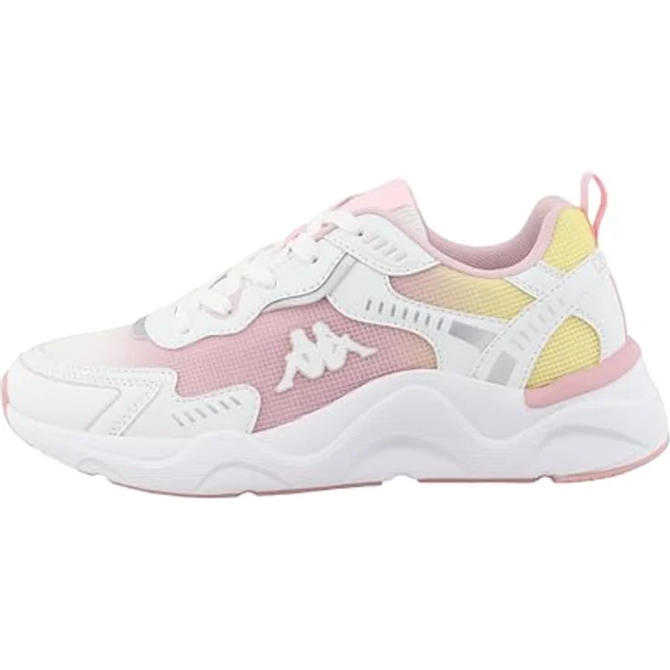 Kappa Hauke Damen Trainingsschuhe, Weiße Laufschuhe mit rutschfester Gummisohle, Schuhgröße 39 EU – Bild 1