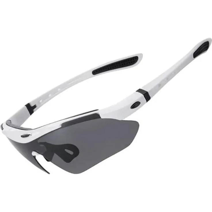 Rockbros 10142 photochromic UV400 Fahrradsonnenbrille, weiß mit fortschrittlichem UV-Schutz und leichtem Design