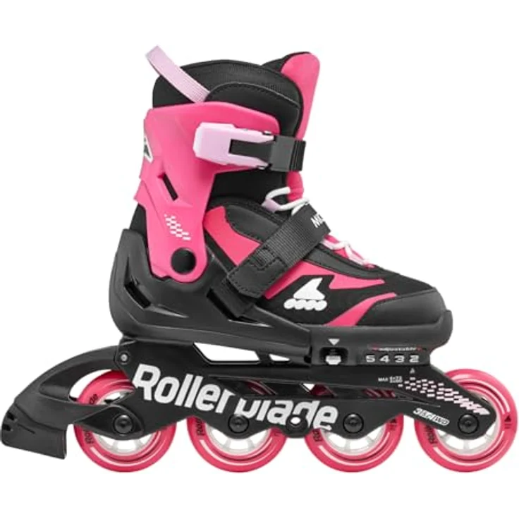 Rollerblade MICROBLADE Inline-Skates für Mädchen, verstellbar in 4 Größen, Schwarz/Rosa, 28-32 – Bild 3