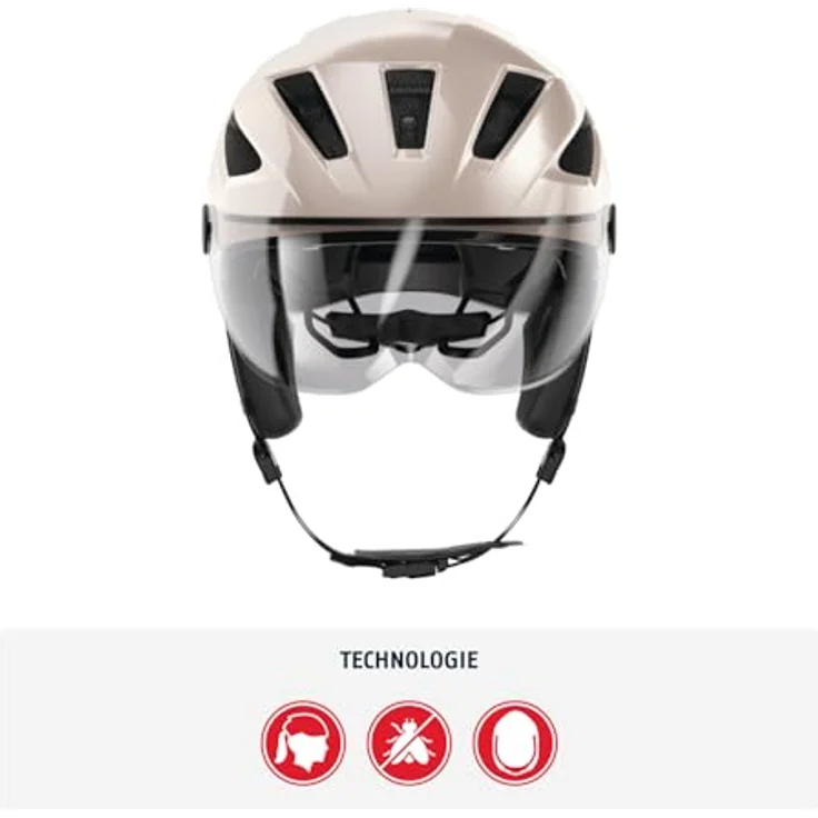 Abus Pedelec 2.0 Ace, Velohelm 52-57 cm mit Regenhaube und LED Licht – Bild 2
