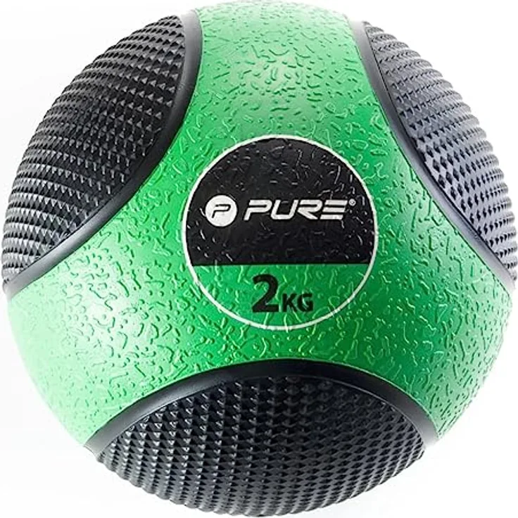 Pure2Improve Medizinball 2kg, Trainingsball, Gymnastikball, Professionell Turnhalle Ball - Ideal für Fitness und Physiotherapie