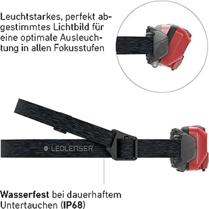 Ledlenser HF6R Core, Aufladbare Stirnlampe mit Digitalfokus, rotem Frontlicht und 800 lm Lichtleistung – Bild 4