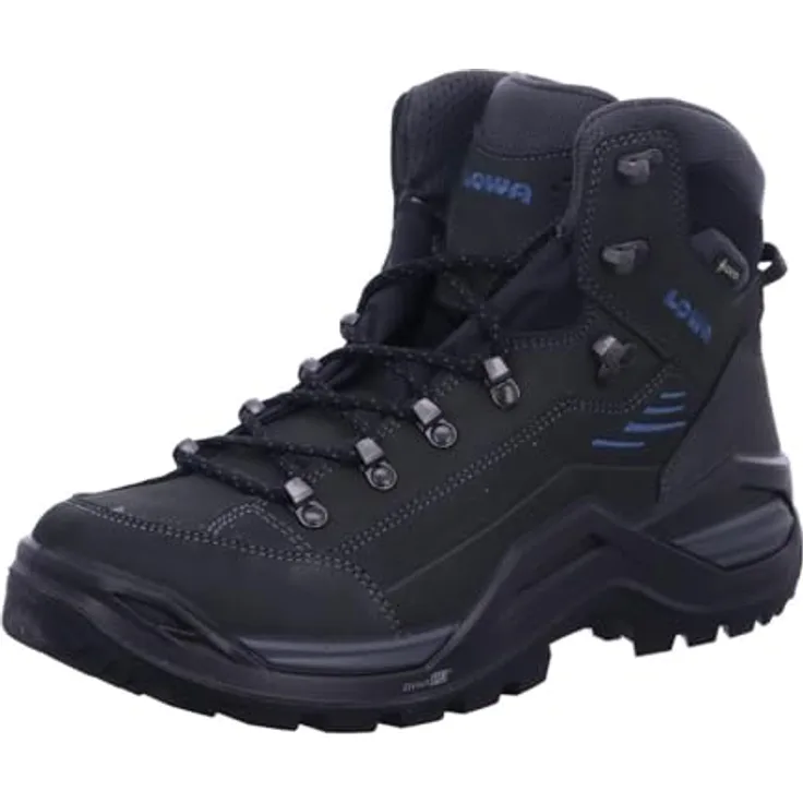 LOWA Renegade Evo Goretex Mid Wanderschuhe, wasserfest, EU 46, Dunkelgrau/Schwarz