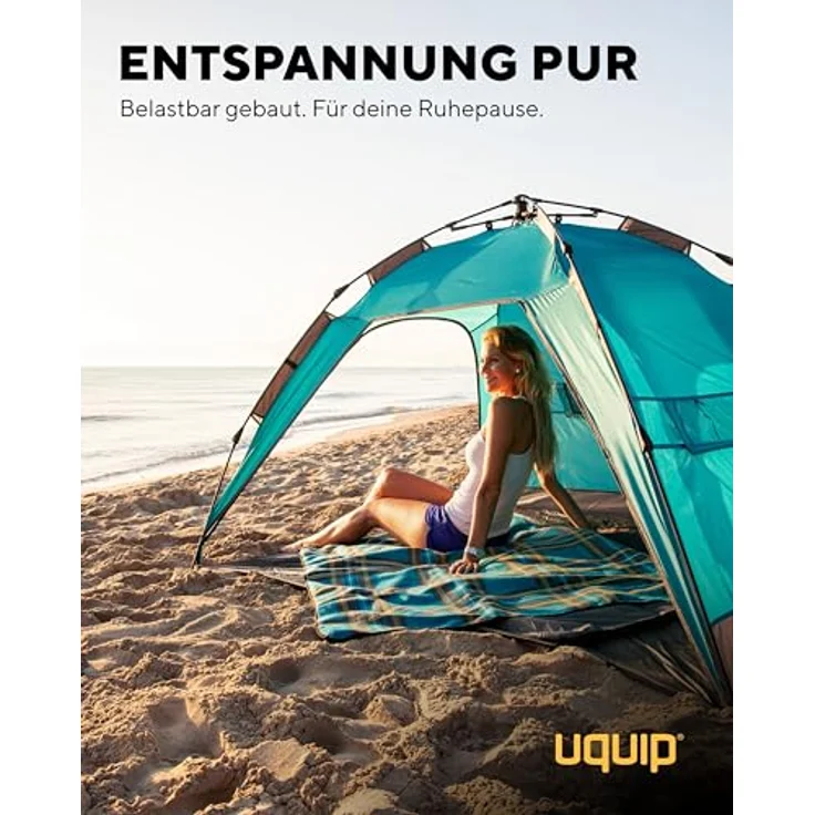Uquip Buzzy Strandmuschel, Zelt für 3 Personen, leichtes 2 kg Polyester, schnell aufspannbar – Bild 3