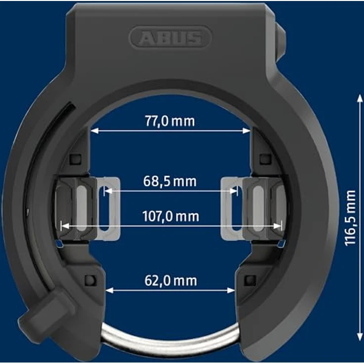 ABUS Rahmenschloss 6950M XPlus™ Granit™ – universell einstellbar, 8,5 mm Verriegelungsbügel, inkl. 100 cm Kette und Satteltasche, Sicherheitslevel 10 – Bild 4