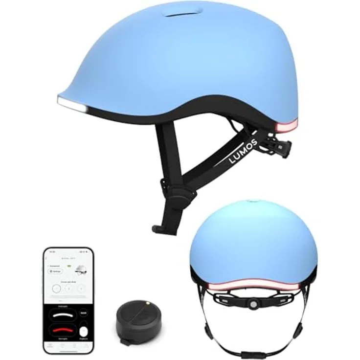 Lumen Labs Lumos Nyxel, Fahrradhelm M mit 7 RGB Farben, vorderen und hinteren Blinkern, verbesserten Remote Lite und 56 LEDs