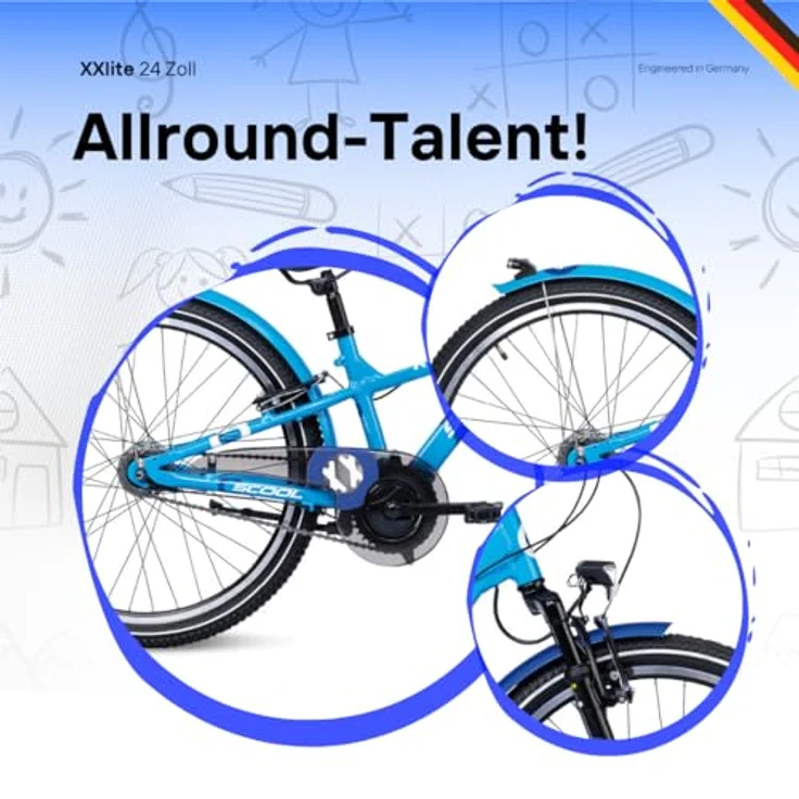 S’COOL XXlite Kinderfahrrad, 7 Gang, 20/24 Zoll, robustes Design, hochwertige Komponenten, engineered in Germany – Bild 4