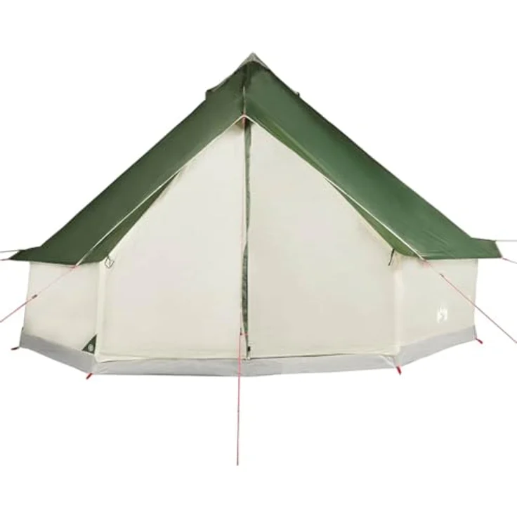 vidaXL Tipi Familienzelt 6 Personen, Wasserdichtes Campingzelt mit Netzwänden und E-Anschluss, Grün, 185T Polyester – Bild 5