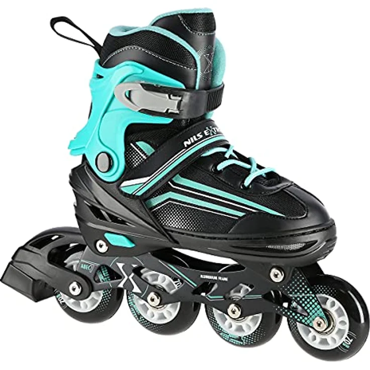 NILS EXTREME Inlineskates 2-IN-1 Inliner Schlittschuhe wechselbare Kufen, Verstellbare Größe, Alu-Schiene, ABEC7 Lager – Bild 2