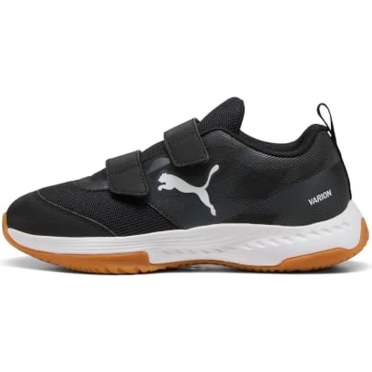 PUMA Handballschuhe Varion 3 mit Klettverschluss, schwarz, für Kinder, Größe 33, leichte Dämpfung und Atmungsaktivität – Bild 3