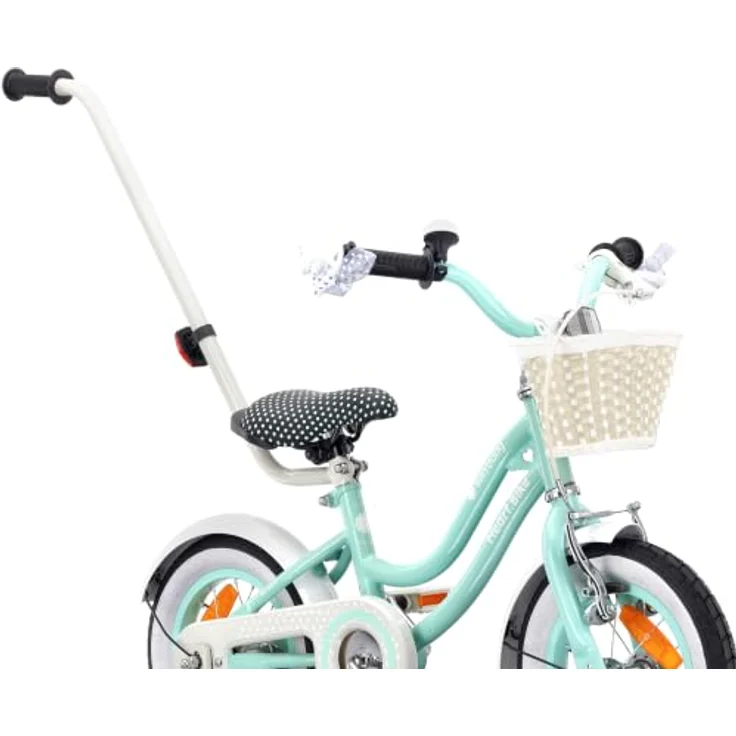 Sun Baby Kinderfahrrad Heart Bike, 12 Zoll mit Zusatzrädern und Schubstange, Türkis – Bild 2