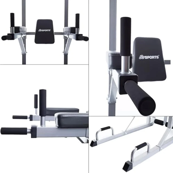 ScSPORTS® Kraftstation Power Tower Kraftturm 120kg Dip Station, Grau und Schwarz, für Ganzkörpertraining – Bild 5