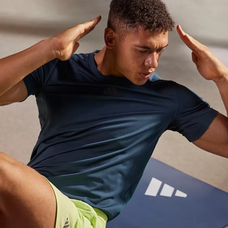 adidas Yogamatte 10 mm, gepolsterte Fitnessmatte mit geriffelter Unterseite für optimale Stabilität, blau – Bild 3