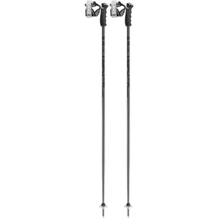 LEKI Detect S Alpin Stöcke, Robuste Aluminium-Skistöcke mit Trigger S ProG Grip, 130 cm, inkl. Pulver- und Alpenkörbe