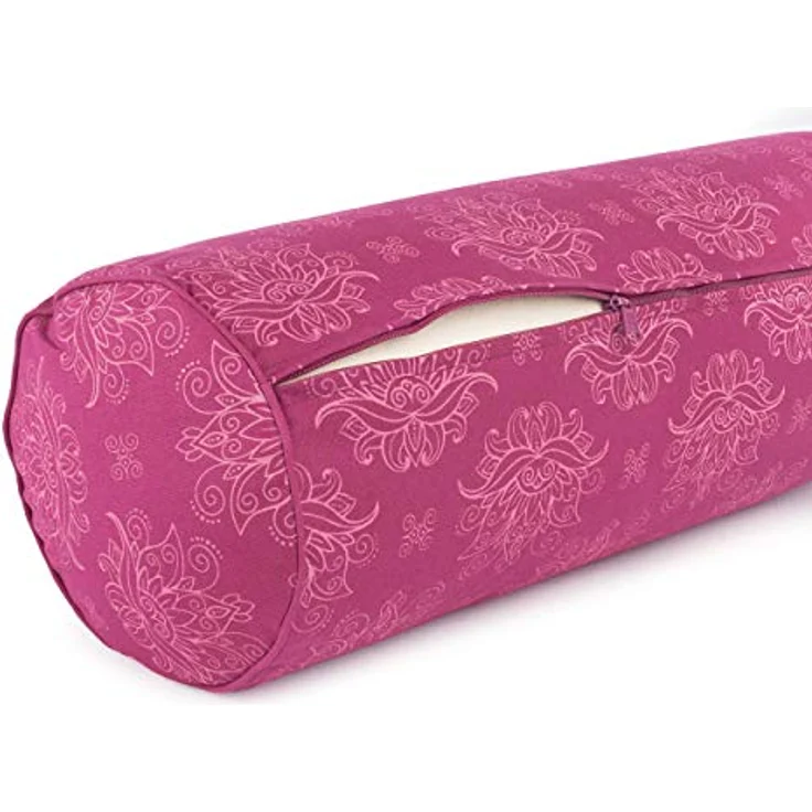 Bodhi Yoga Bolster Ø 22 cm | Maharaja Collection | Yogabolster aus 100% Baumwolle | Yogarolle mit Kapokfasern | Yogakissen für Restorative Yoga & Yin Yoga | Lotus/Berry – Bild 3