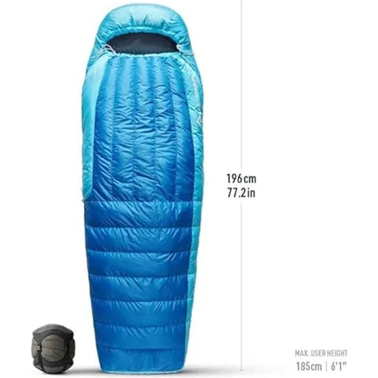 Sea to Summit Trek Daunenschlafsack Regular (-9°C), Mumienschlafsack mit Ultra-Dry Down 650+ Loft, 2 Jahreszeiten, Zip Coupling, blau, 1436g – Bild 3