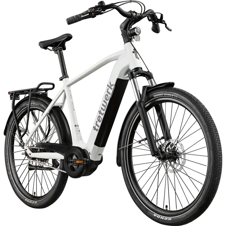 Tretwerk Amber Nexus SUV E Bike, Trekking E Bike mit 250 W Mittelmotor, 550 Wh Akku, weiß