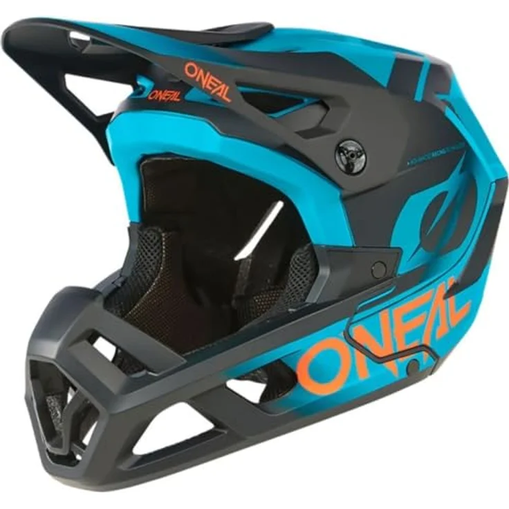 O'Neal SL1 Helm STRIKE, leichter Enduro Full-Face Helm mit optimaler Belüftung, schwarz/blaugrün – Bild 2