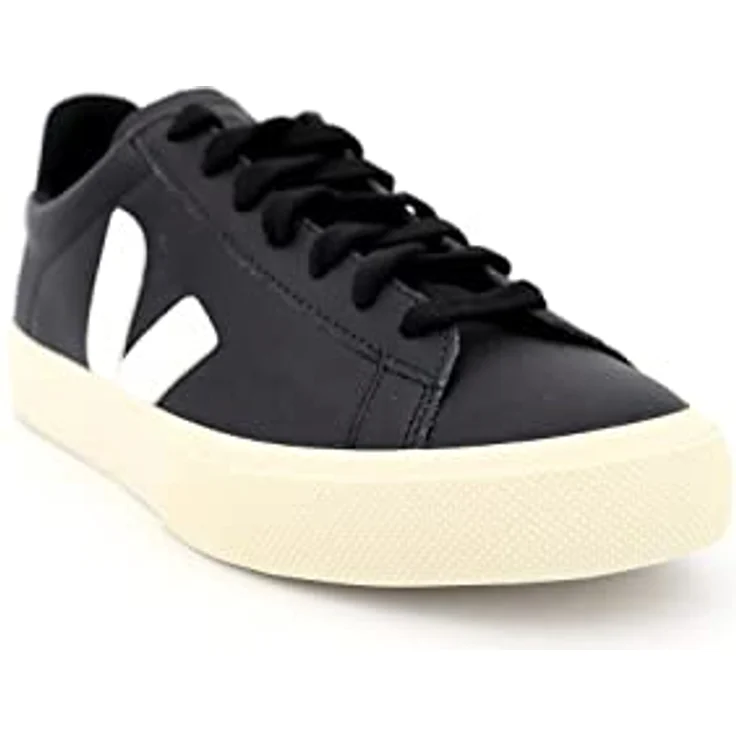 Veja Campo Damen Sneaker, Chromefree Leder Turnschuhe mit abriebfester Innenauskleidung aus recycelten Plastikflaschen, Schwarz-Weiß – 7 Großbritannien - 40 EU - 9 US – Bild 2