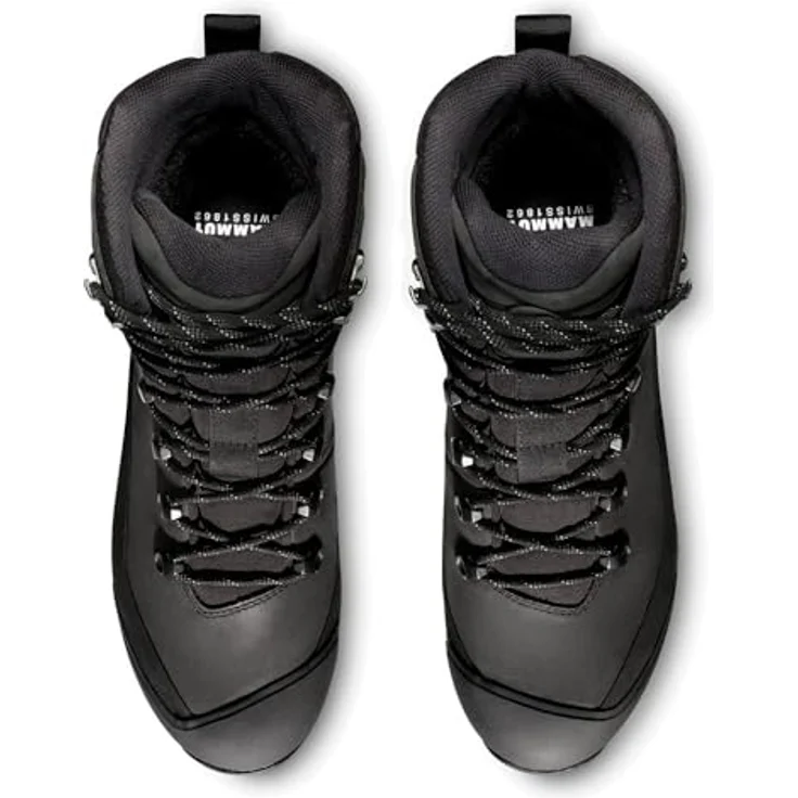 Mammut Blackfin Leather High GTX Men, hoher Bergschuh mit Vibram ICETREK-Aussensohle und wasserdichter GORE-TEX-Membran, schwarz, Größe 12 UK / 47 1/3 – Bild 6