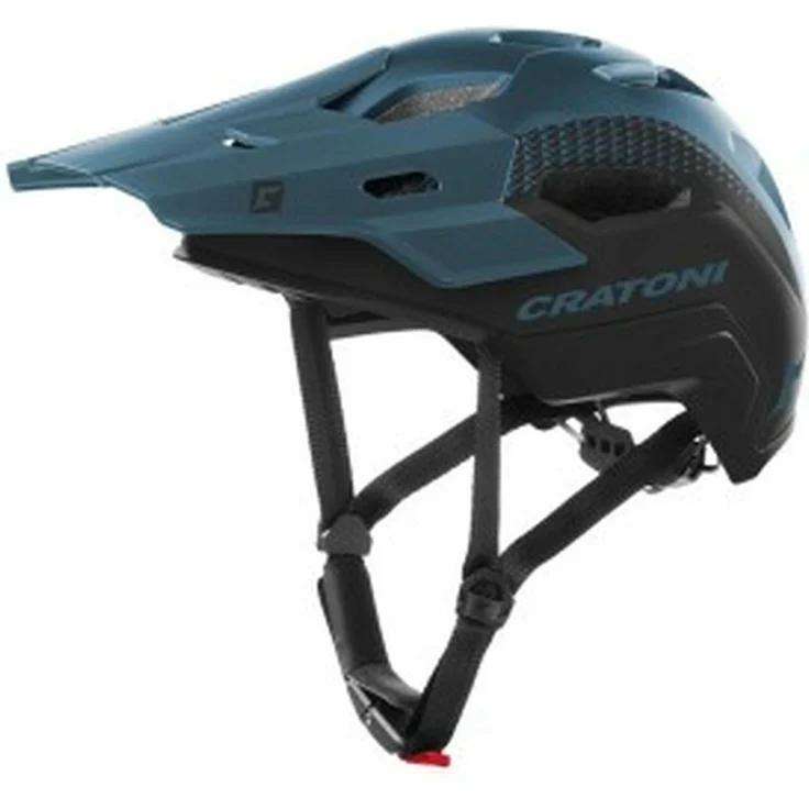 Cratoni C-Maniac 2.0 Trail, Velohelm für Herren und Damen, leicht, matte petrolfarbene Oberfläche, 58-61 cm, mit abnehmbarem Visier und integriertem Rücklicht