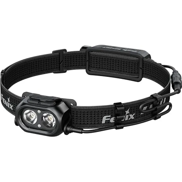 Fenix HP12R-T Stirnlampe, wiederaufladbar, 1300 Lumen, 200 m Reichweite, IP68, Schwarz, mit kaltweißem und warmweißem Punktstrahl, rotem Rücklicht und 310 Stunden Laufzeit