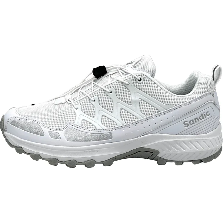 Avior Home Nowaland Wanderschuhe, Bequeme Trail Running Trekkingschuhe in Weiß/Grau, Größe 45, Atmungsaktives Mesh-Obermaterial, Rutschfeste Synthetik-Laufsohle