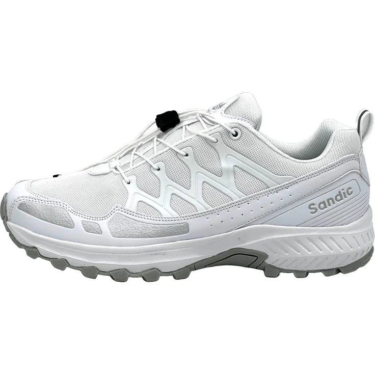 Avior Home Nowaland Wanderschuhe, Bequeme Trail Running Trekkingschuhe in Weiß/Grau, Größe 45, Atmungsaktives Mesh-Obermaterial, Rutschfeste Synthetik-Laufsohle
