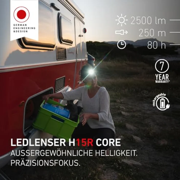 Ledlenser H15R Core, LED Stirnlampe mit stufenloser Fokussierung und Magnetladesystem, hohe Leuchtkraft, extrem staub- und wassergeschützt – Bild 3