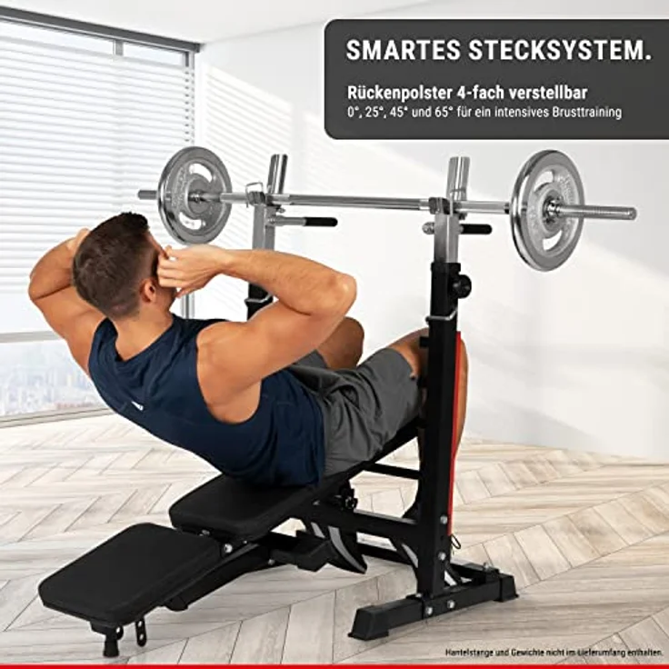 Hammer Trainingsbank Force 4.0 inkl. Rack, klappbare Multifunktionsbank für effektives Home Training, schwarz – Bild 2